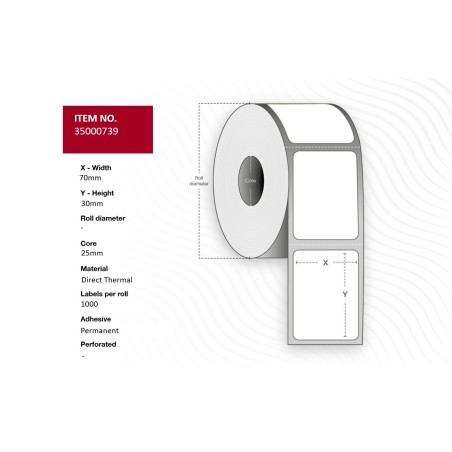 High-Quality Capture Label 70x30 - Core 25 White | 35000739